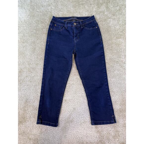 Curve Appeal High Rise Skinny Jeans Comfort Stretch Denim Blue Cropped 2/26 E199 - Picture 1 of 12